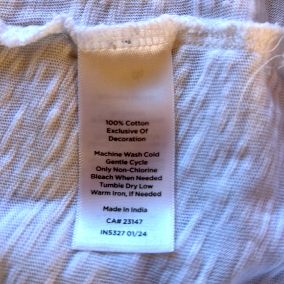 Talbots White and Blue Boho Cotton Tank Large - Picture 6 of 6